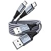 Cable USB a USB C de 60 W de carga rápida [2 unidades de 6 pies], cable USB A a USB C para CarPlay, cable USB tipo C trenzado duradero para iPhone 17/16/15/Pro Max/Plus, Samsung Galaxy S23 y más