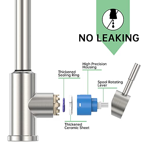 Arrisea Touchless Kitchen Faucets With Pull Down Sprayer, Stainless Steel Brushed Nickel Hand-Free Feature Sink Faucet With 10 Inch Deck Plate, 16 Inch High Arc Farmhouse Kitchen Sink Faucets #TOP4