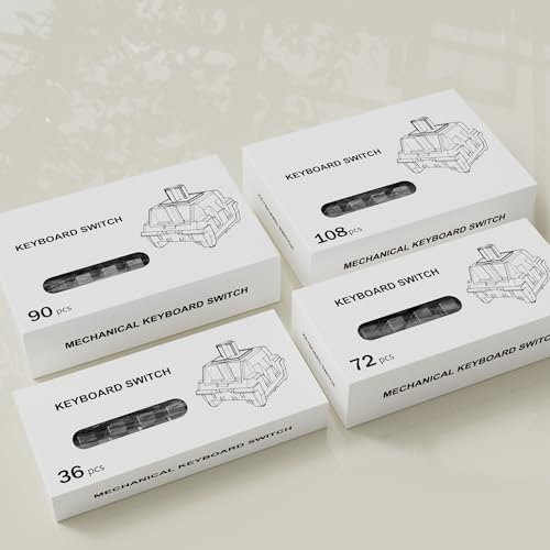 Image of Zhouwang Crystal Yellow Switches, 3-Pin Pre-Lubricated Linear Switches, Dustproof and Waterproof for Mechanical Keyboards. (108Pcs)