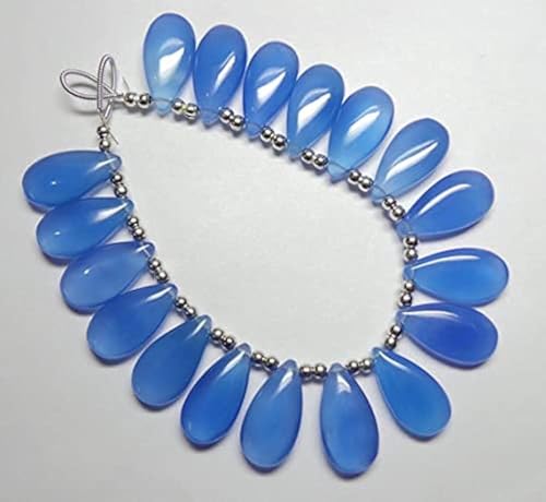 Calcédoine bleu cobalt pour fabriquer des boucles d'oreilles pendantes - 2