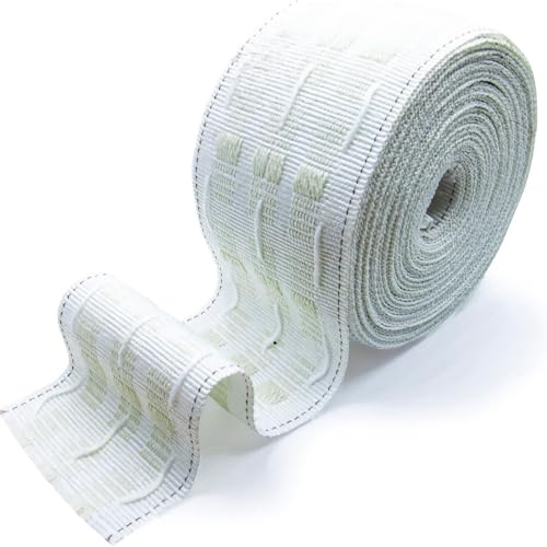 Rayakt 10 Metres x 3 Inch White Curtain Header Tape Pencil Pleat Curtains Pleat Heading Tape Detachable Cord Design Curtain Tapes for Blackout and Wave Curtains (10 Metres)
