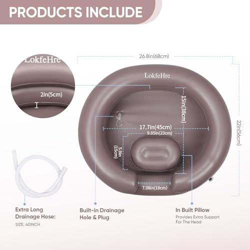 Image of Inflatable Shampoo Basin for Bedridden, Portable Hair Wash Bowl | Soft neck support with easy drainage helps elderly, disabled, injured, and post-surgery users enjoy comfortable bedside care