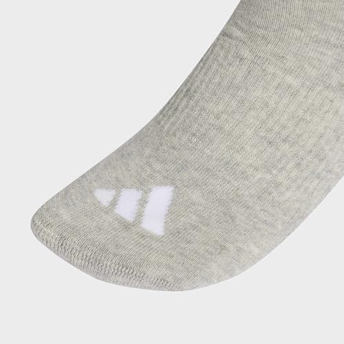 adidas Unisex 3 STRIPES CUSHIONED SPORTSWEAR MID CUT SOCKS 3 PAIR PACK, medium grey heather/white/black, 37-40