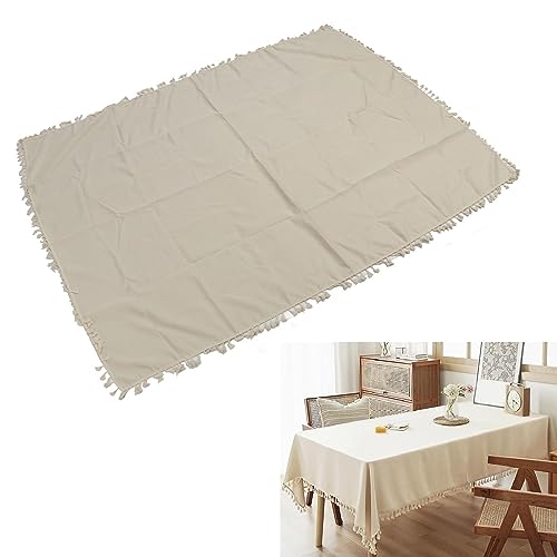 Couvre-table decorative en polyester rectangle 140x180cm avec dentelle