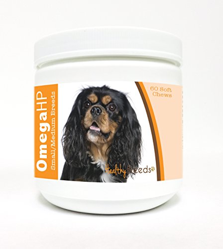 Image of Healthy Breeds Cavalier King Charles Spaniel Omega HP Fatty Acid Skin and Coat Support Soft Chews 60 Count