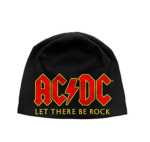 Image of AC/DC Beanie Hat Cap Let There Be Rock Album Logo Official New Black One Size One Size