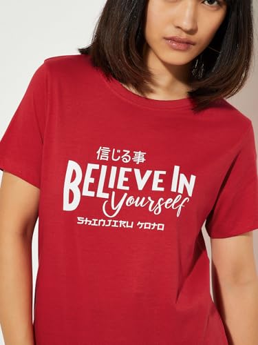 Image of Max Women's Cotton Regular Fit URB N Graphic Printed T-Shirt - Pack of 2