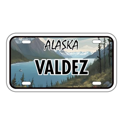 Alaska Valdez Sticker 5x3 Inch – Waterproof Vinyl City Name Decal, Valdez Alaska Prince William Sound Travel Souvenir Sticker for Car Truck Laptop