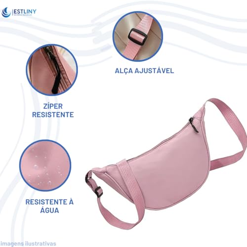Bolsa tiracolo de nylon crescente feminina, bolsa transversal leve para viagem, Mini bolsa transvers