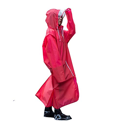 Dbtxwd Wasserdichtes Tragbares Regenmantel-Kunststoffmaterial Mit Kapuzen Und Ärmeln Für Reisen, Festivals, Themenparks Im Freien Und Regenresistenten Fahrradponcho,Rot,XXL Cover