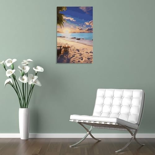 Toile de plage romantique d'exception pour décoration murale moderne