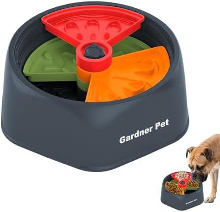 Gardner Pet Dog Slow Feeder Dog Bowl, Dogs Puzzle Enrichment Toy Rotating Plate, 8.45'' M Size with Suction Base for All Breed Sizes Pets, BPA-Free