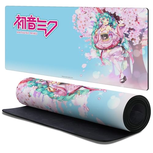 Head Case Designs Officially Licensed Hatsune Miku Sakura Graphics 37.4 x 15.75 x 0.16 inches (900 x 400 mm) - XL Gaming Office Desk PC Keyboard Mouse Mat Pad