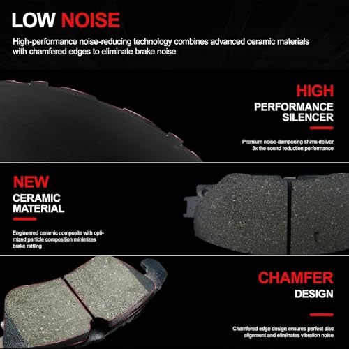 Image of Brake Pads Set fit For Lexus ES350 2007-2018,For Toyota Avalon 2008-2018,For Toyota For Camry 2007-2017 8PCS brake pads D1293 D1212 CCTECHMASS