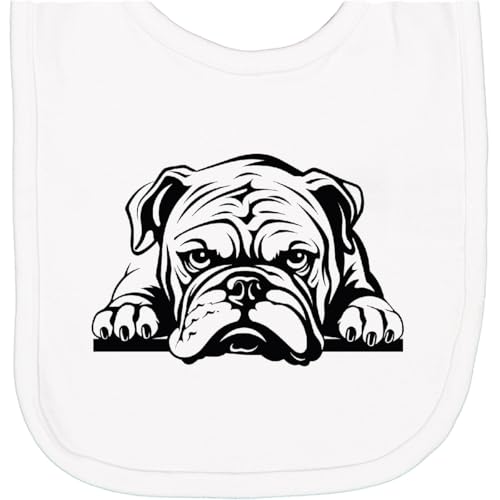 inktastic Peeking Bulldog Newborn Bib