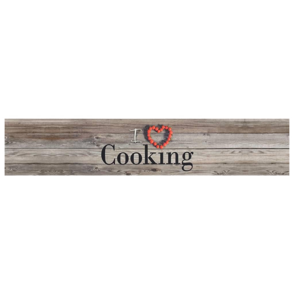 Tapis de cuisine lavable long tapis de couloir antidérapant gris en velours