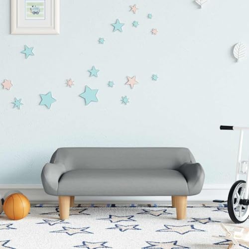 Genérico Sofá para niños de Tela Gris Claro 70x40x24 cm,Mobiliario para bebés y niños pequeños-3196344