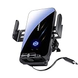 HOLIKLJY Magnetic Phone Holder Car Wireless Charger, 66W Fast Charging Phone Mount 360 Adjustable Rotatable Auto-Clamping Car Vent for Mount - Dashboard Phone Holder for iPhone/Android/Samsung (Black)
