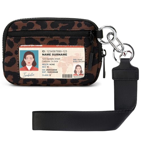 Image of Wristlet Wallet for Women with Clear ID Window, Zip Coin Purse and Keychain | 3 Card Slots, Exterior Zip Pocket, Inner Mesh Pouch, Lipstick Holder, Detachable Wrist Strap, Lightweight Nylon