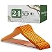 Light Cherry Everyday Wood Hangers with Non-Slip Bar and Notches, Super Sturdy and Durable Wood, 24 pack