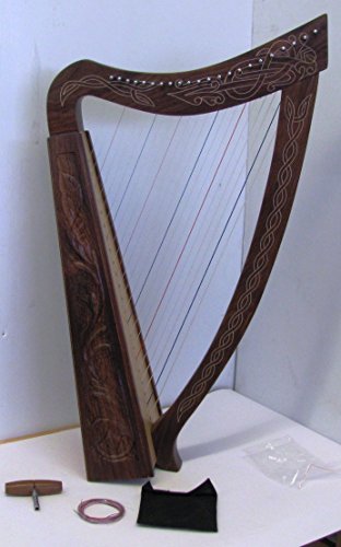 Sturgis 36 Inch Large 22 Strings Harp Solid Wood Celtic Irish Rose Harp Engraved Wood thumb #4