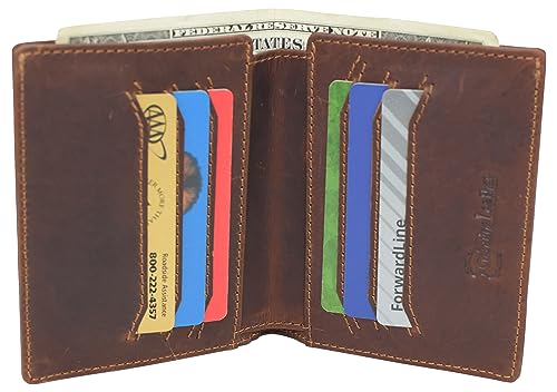 Mens Slim Bifold Vintage Leather Wallet RFID Blocking Vertical Credit Card Slots Holder Wallets for Men3