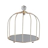 [WUNDERSCHÖNE DESIGN] - Shiny gold runde draht korb gespiegelt tablett, diese ziemlich kosmetische veranstalter wird einfach überstrahlen andere arten, indem eine neuheiten farbe zu ihrer eitelkeit tische.