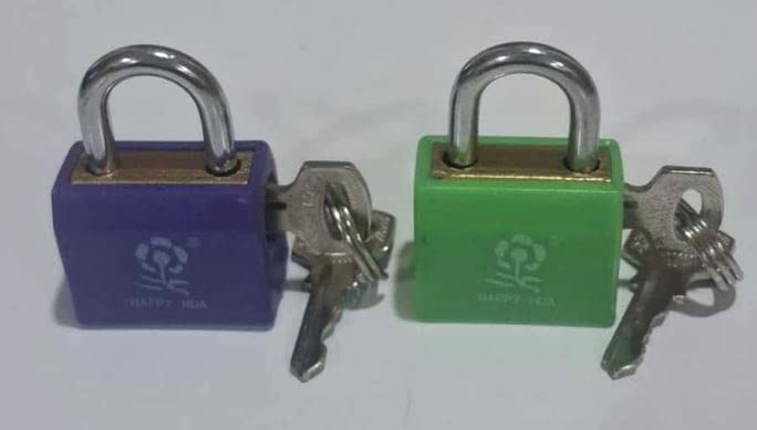 Your s shopekart Lock Set Small Size Padlocks for Securing with Keys I Baggage Locking System .Tiny Small Brass Lock and Key Size (30Mm x 25 Mm) (Multicolor)(2 Piece of Locks)-image-34
