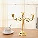 WEISIPU Elegant Gold Metal Candlestick Holders - 3 Arms Candle Holder Metal Pillar Candle Stick for for Home Decor Party Dinning Wedding Housewarming Gift (Gold)