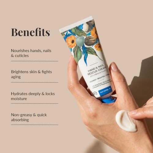 Image of LuxaDerme Korean Hand & Nail Rescue Cream for Dry & Rough Hands | Hand Cream with 10% Shea Butter & 2% Niacinamide | Repairs Dryness, Strengthens Nails & Cuticles | Deeply Nourishes & Softens Hands | 75 ml