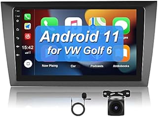 CAMECHO Android 11 Apple Carplay Stereo for VW Golf 6 2010-2013, 9 Inch Touch Screen Car Stereo GPS 2 Din | Android Auto |Steering Wheel Control | WiFi | HiFi | Bluetooth | FM/RDS | Rear View Camera