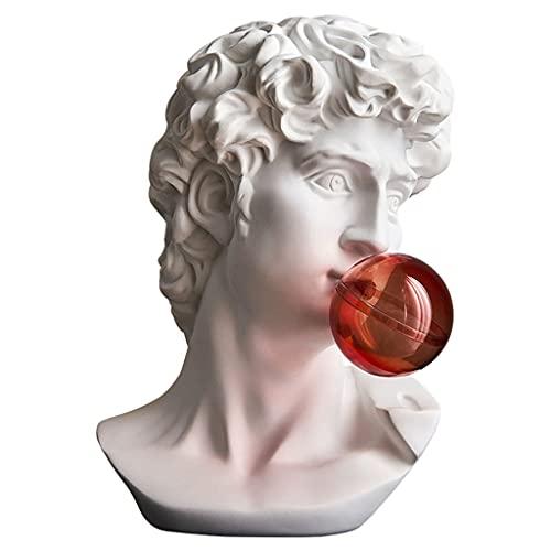 Duiaynke Estatuas de Cabeza de David/Giuliano de Resina Griega, Esculturas de Busto, Adorno de Escritorio para Decoración de Mesa en Casa, Oficina