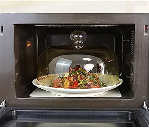 Copertura per microonde in vetro borosilicato per alimenti, copertura per piatti a microonde anti-spruzzo, cupola multifunzione con coperchio, manico facile da impugnare, lavabile in lavastoviglie