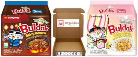 KF GOODIES Korean Ramen Variety Pack Gift Box (10 Count) – Spicy Buldak Noodle Assortment for Birthdays, College Care Packages, Office Snacks, and Gift Baskets