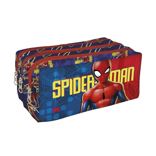 DAC - Estojo Triplo com 3 Zíperes em Tecido - Homem Aranha