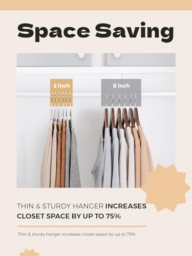 Image of HOUSE DAY Grey Plastic Hangers 50 Pack, Slim Space Saving, Non Slip Hangers with Rubber Pads, Sturdy Heavy Duty Coat Hanger for Closet, S-Shaped Clothes Hanger for Shirt, Suit, Pant, Skirt