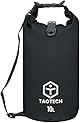 TaoTech 筒型 防水バッグ ドライバッグ 防水 ドラム型 スポーツバッグ アウトドア 海 プール 川遊び 釣り スノーボード 男女兼用(ブラック, 10L)