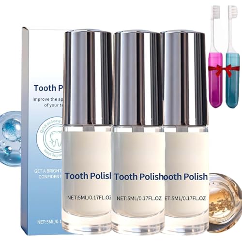 3 pezzi Smalto Per Denti Bianco Miraloud,Vernice Sbiancante Naturale Per Dentic,Smalto Per Denti Portatile Lunga Durata,Gentle Care Naturals Formula Toothpaint,Per Tutti I Tipi Di Denti