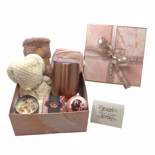 BEECO GIF2U Spa Gift Baskets for Women,Luxury Self Care Gifts for Mom,Get Well Soon Gifts for Friend,Thank You Relaxing Box Gifts for Women 20th,30th,40th,50th,60th 70th 75th Birthday,Anniversary