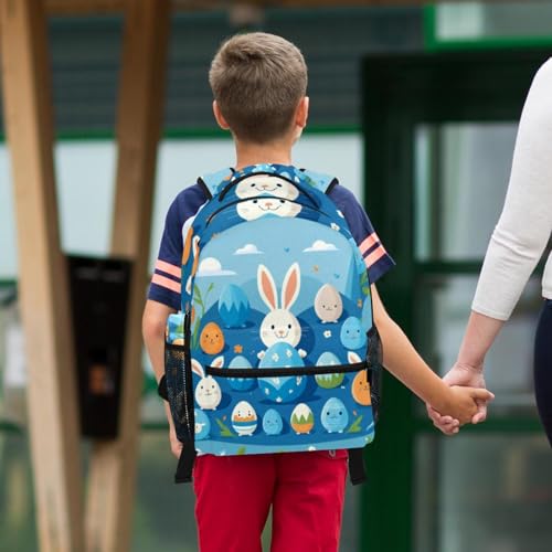 Ensemble cartable et trousse lapin de Pâques bleu multicolore - 6