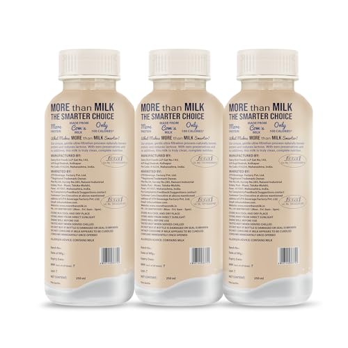 Image of XLR8 More than Milk Ultra-Filtered High Protein Skimmed Cow's Milk 250 ml, 2X Protein, Fat Free, No Preservatives (Pack of 3)