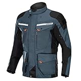 Construcción fuerte de Cordura. Impermeable y transpirable. Cremalleras de calidad. Tuberías reflectantes para una mayor visibilidad de la carretera.