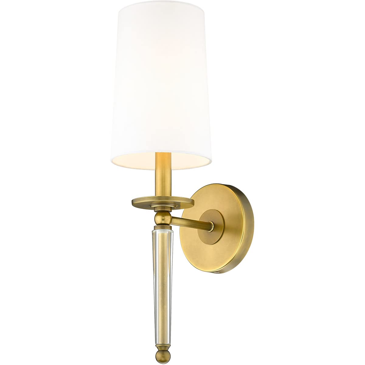 Z-Lite 1 Light Wall Sconce 810-1S-RB-WH, Brass - Amazon.com
