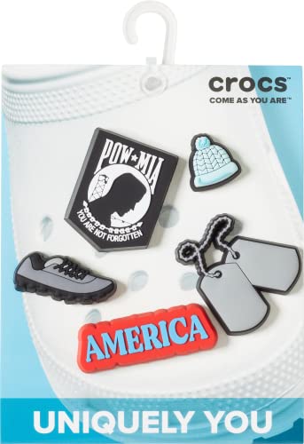 Image of Crocs Unisex-Adult Jibbitz US Military Shoe Charms, Proud to Serve, 5 Pack