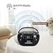 Retekess TR621 CD Player Boombox, Cassette Tape Player AM FM Radio, Stereo Sound, USB and TF Card Playback with Remote Control, Tape Recording, for Home(Black)
