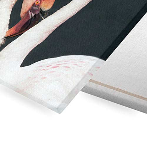 Toile imprimée couple de flamingo rose déco murale premium