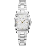 Bulova Ladies Dress Classic Diamond 3-Hand Quartz Watch, Stainless Steel Bracelet, 26x35mm Case
