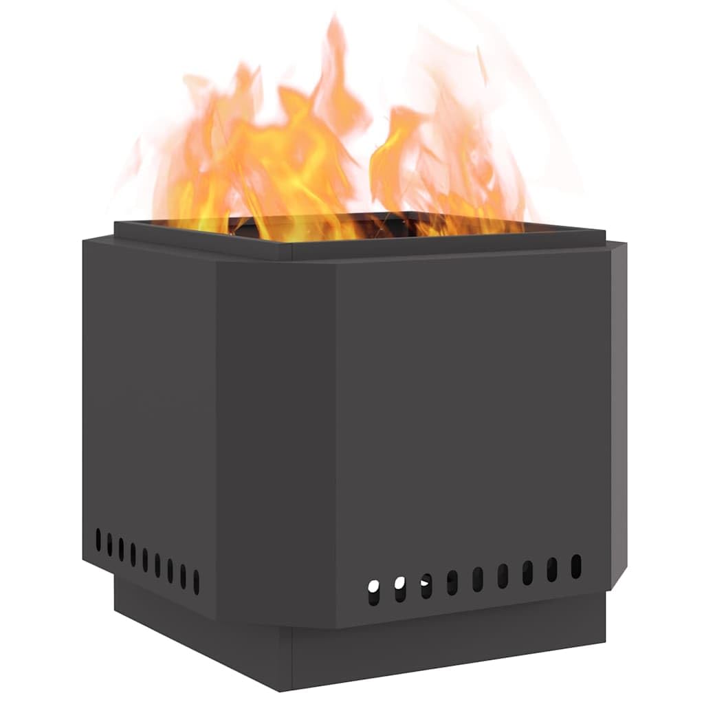 vidaXL Hoguera Sin Humo Negro 58 x 58 x 51 cm Acero Laminado en frío, Hogar Moderno, Calentador Resistente para Patio, Chimenea de Jardín, Punto de Encuentro Social