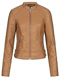  VERO MODA Damen Kunstlederjacke VMLove Short 10238631 Tabacco Brown M