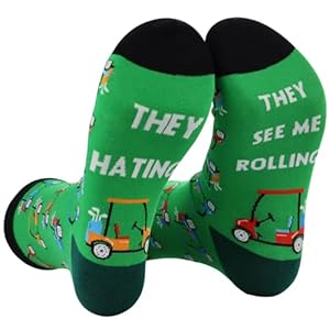 ReJiechu Golf Gifts for Men and Women, Stitch Novelty Funny Socks for Dad Him Husband Father